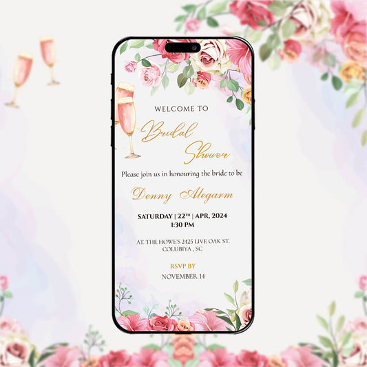 Bridal Shower Invitation Video | Lite Brown Theme | AI-1283
