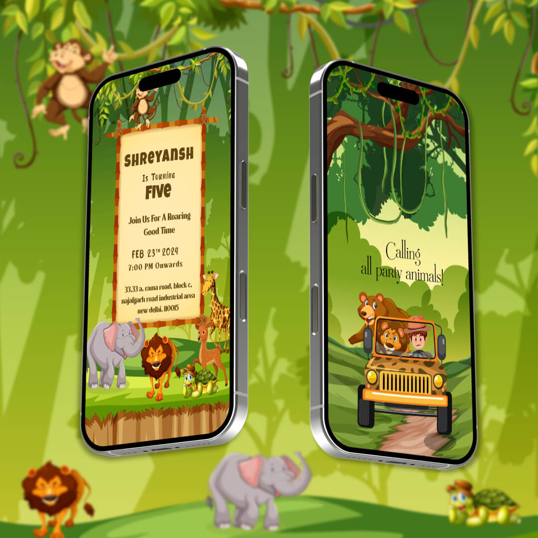 Birthday Invitation Video | The Jungle Theme | AI-1059