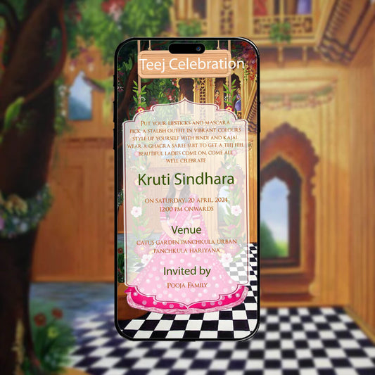 Teej Party Invitation Video | Cultural Grace | AI-1191