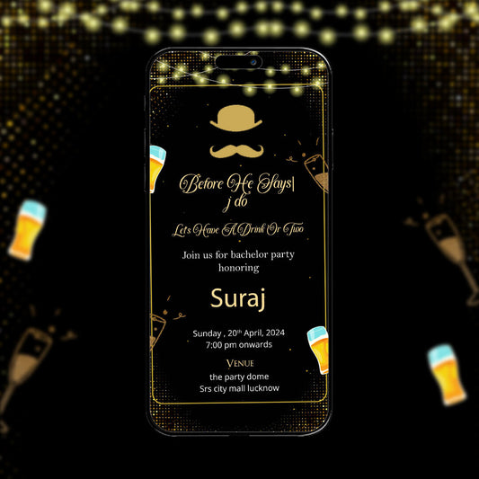 Bachelor Party Invitation Video  | Party Invite | AI-1187