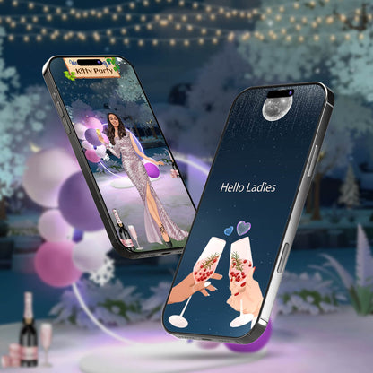 Kitty Party Invitation Video | Wine & Balloons Theme | AI-1170