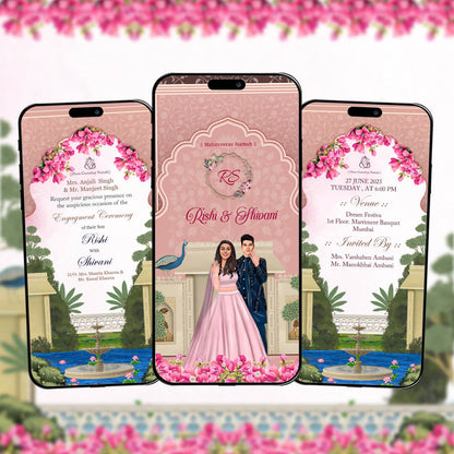 Engagement & Ring Ceremony Video Invitation | Romantic |AI-1466