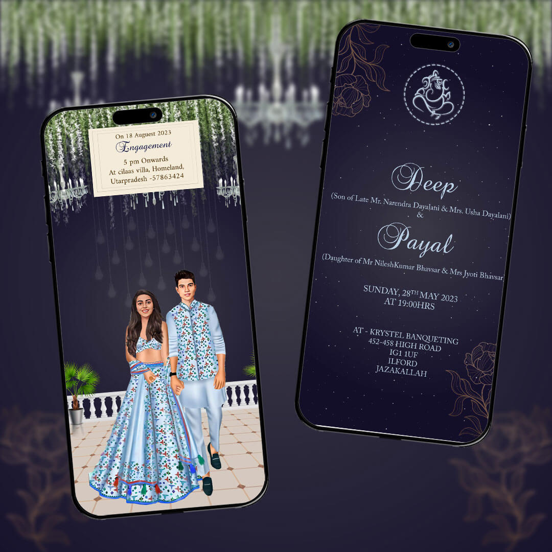 Engagement & Ring Ceremony Video Invitation | Floral |  AI-1367