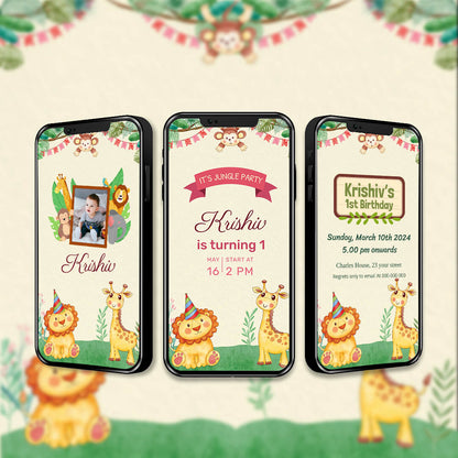Birthday Invitation Video | Zoo Theme | AI-1055
