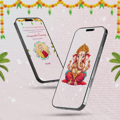 Annaprashan Ceremony Invitation Video | Yellow Flower Theme | AI-1038