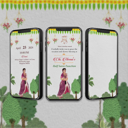 Half Saree Ceremony Invitation Video | Ritu Kala Samskara invite| AI-1075