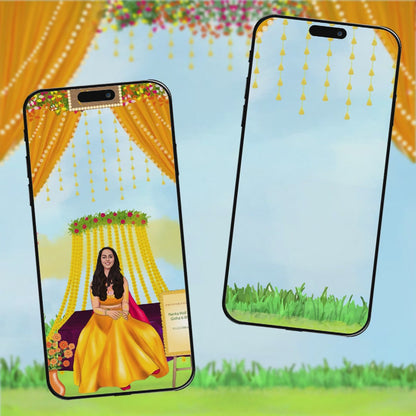 Haldi & Mehendi Ceremony Invitation Video | Decorated Stage | AI-1110