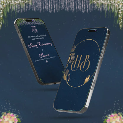 Engagement & Ring Ceremony Video Invitation | Blue Theme | AI-1117