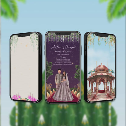 Wedding Invitation Video | Caricature Wedding Video Invitation | AI-1549
