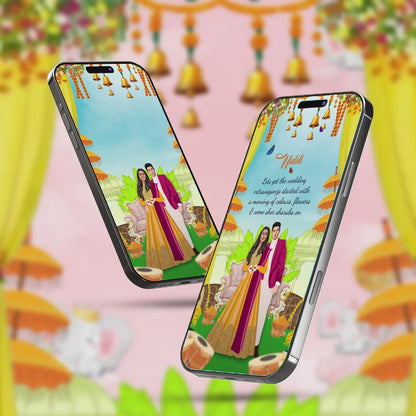 Haldi & Mehendi Ceremony Invitation Video | Serenity | AI-1235