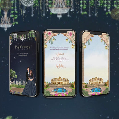 Engagement & Ring Ceremony Video Invitation | Stylish Theme | AI-1390