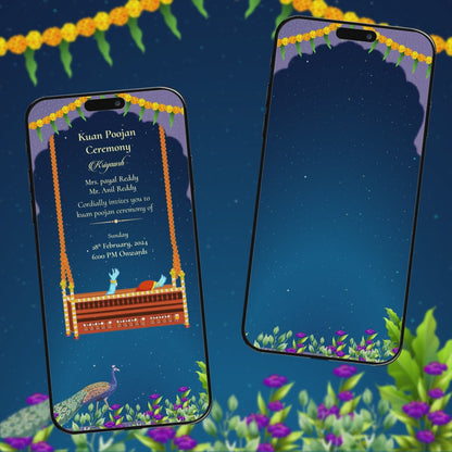 Kua Poojan Invitation Video | Night Theme | AI-1032