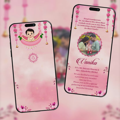Baby Announcement Invitation Video | Digital Video Invitation | AI-1542