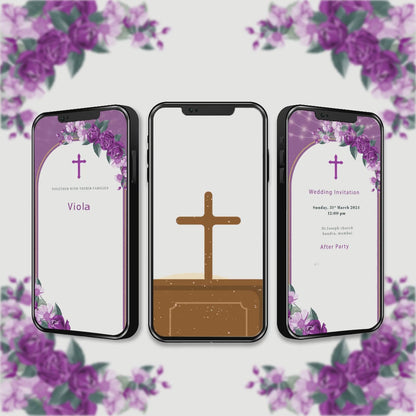 Christian Wedding Invitation Video | Purple Theme |AI-1162