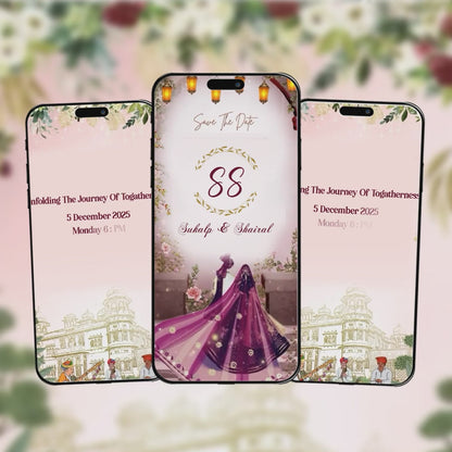 Save The Date Invitation Video & Days to Go Invites | Royal-Inspired | AI-1479