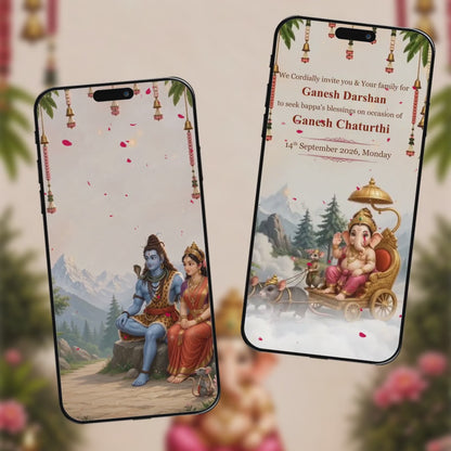 Ganesh Chaturthi Invitation Video | Ganesh Puja Video Invitation | AI-1590