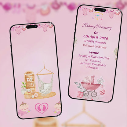 Baby Naming Ceremony Invitation | Cradle Ceremony Invitation Video | AI-1552
