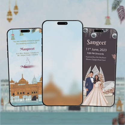 Sikh Wedding Invitation Video | Animated E‑Invite | AI-1290