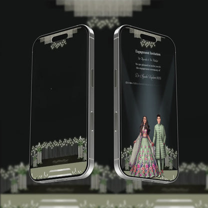 Engagement & Ring Ceremony Video Invitation | Black Theme | AI-1488