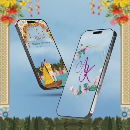 Haldi & Mehendi Ceremony Invitation Video | River Scenery | AI-1113