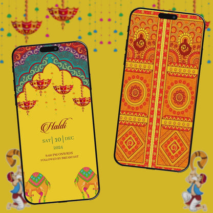 Rajasthani Wedding Invitation Video | floral design | AI-1222