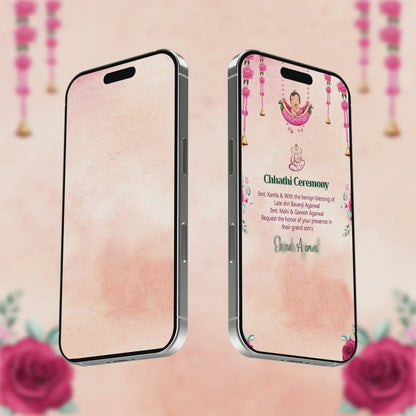 Chhathi Ceremony Invitation Video | Pink Theme | AI-1244