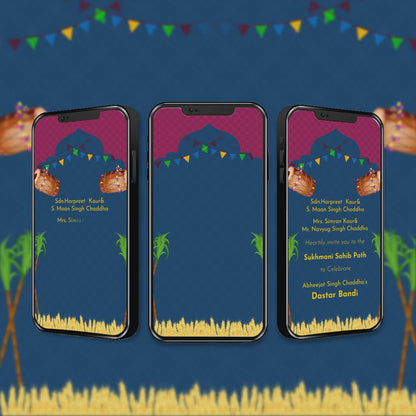 Dastar Bandi Ceremony Invitation Video | Sikh Tradition |AI-1084