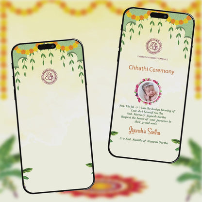 Chhathi Ceremony Invitation Video | Digital Invite | AI-1245