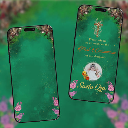 First Holy Communion Invitation Video | Personalized | AI-1216