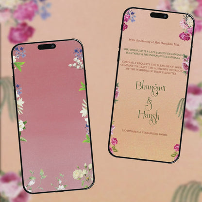 Digital Wedding Invitation Video |  Floral theme |AI-1366