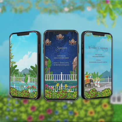 Digital Wedding Invitation Video | Elegant Blue Theme | AI-1408