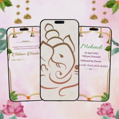 South Indian Wedding Invitation Video | Ganesha Pink Theme | AI-1152