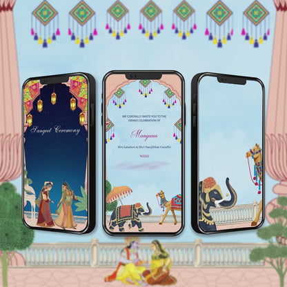 Rajasthani Wedding Invitation Video | Royal Marwari | AI-1224